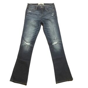 Abercrombie & Fitch Dark Wash Skinny Boot Jeans w/Whiskering